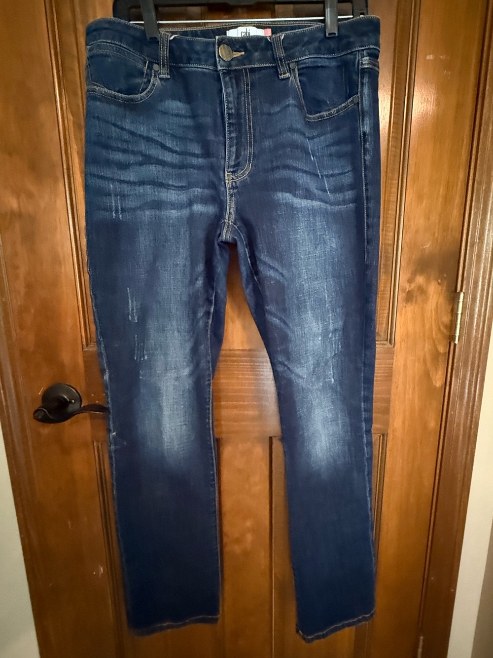 CAbi Dark Blue High Straight Jeans